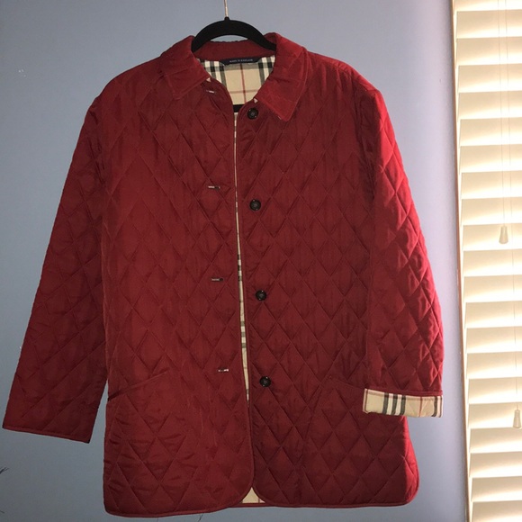 Burberry Jackets & Blazers - Authentic Barely worn ruby red Burberry coat